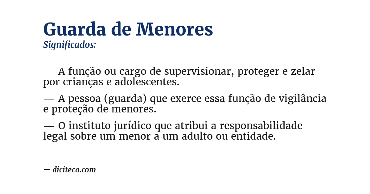Significado de guarda de menores