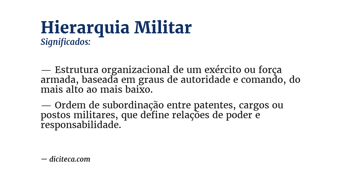 Significado de hierarquia militar