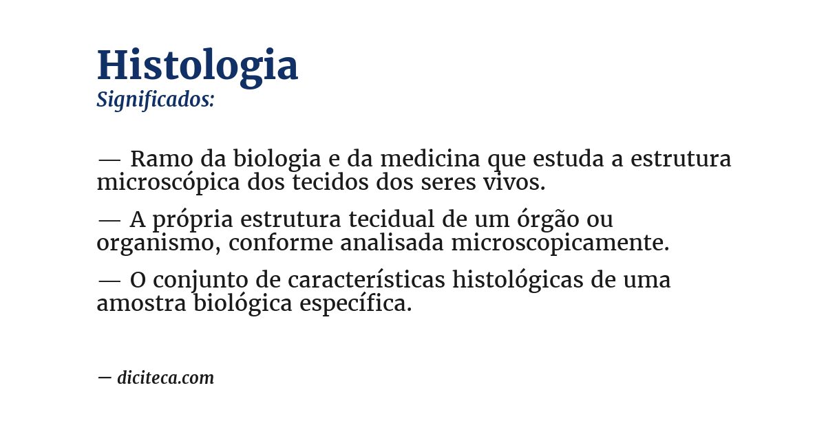 Significado de histologia