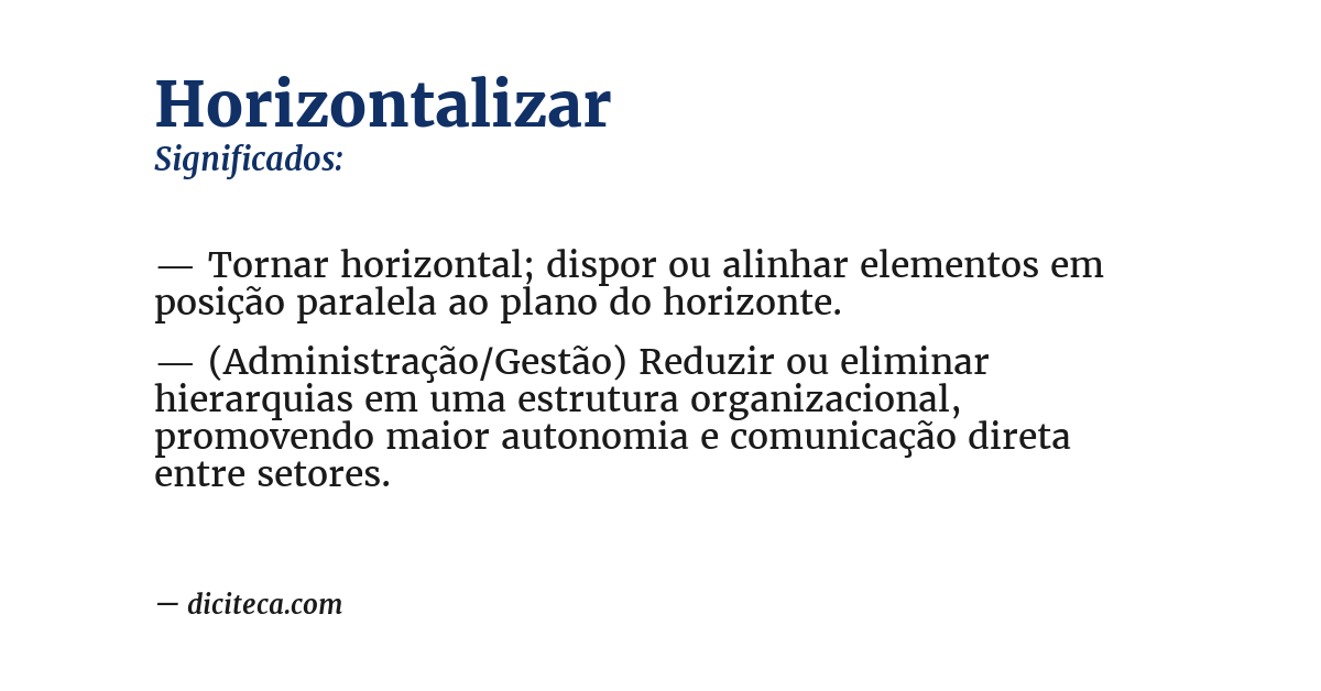 Significado de horizontalizar