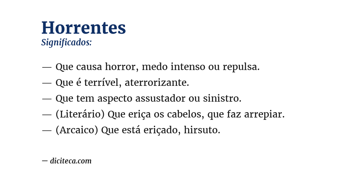 Significado de horrentes