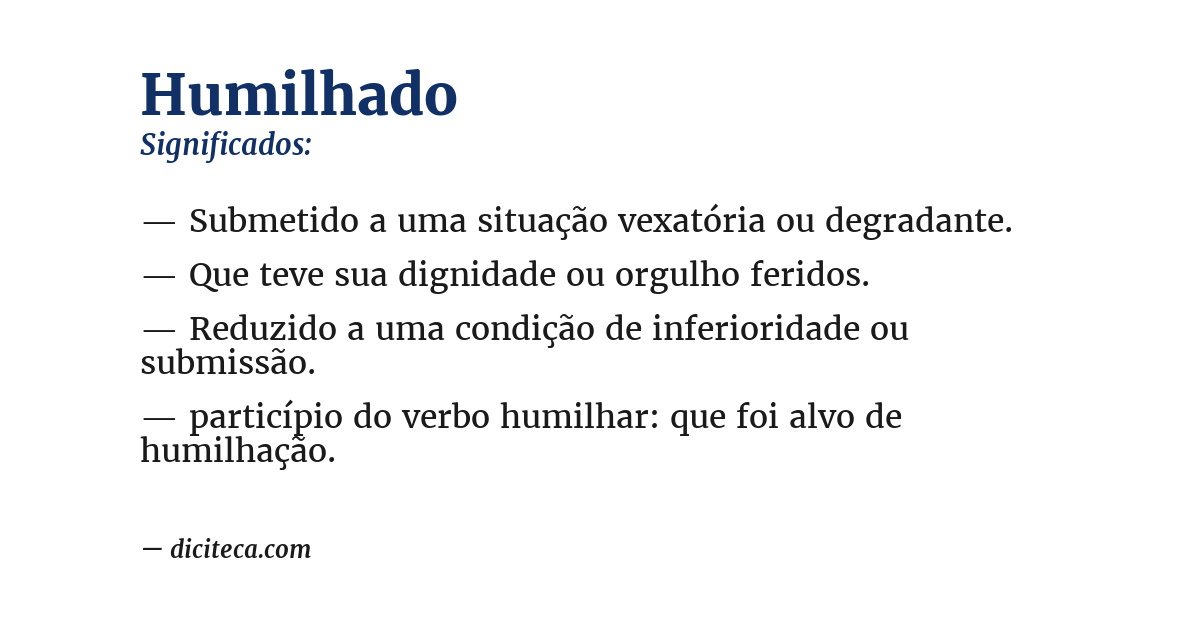 Significado de humilhado