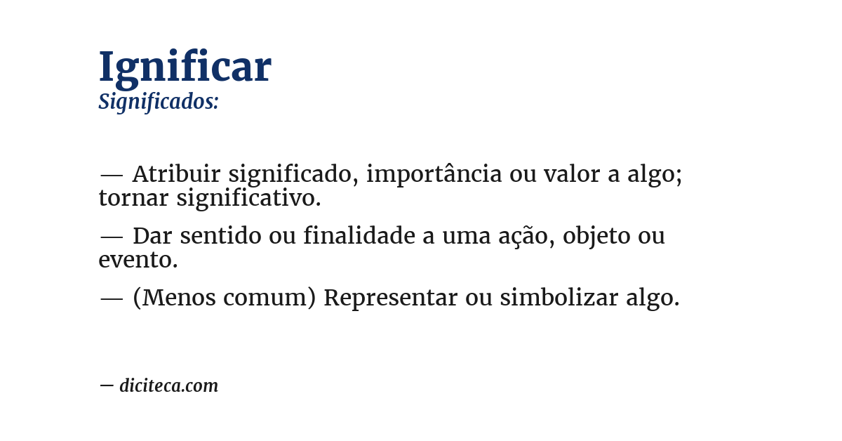 Significado de ignificar