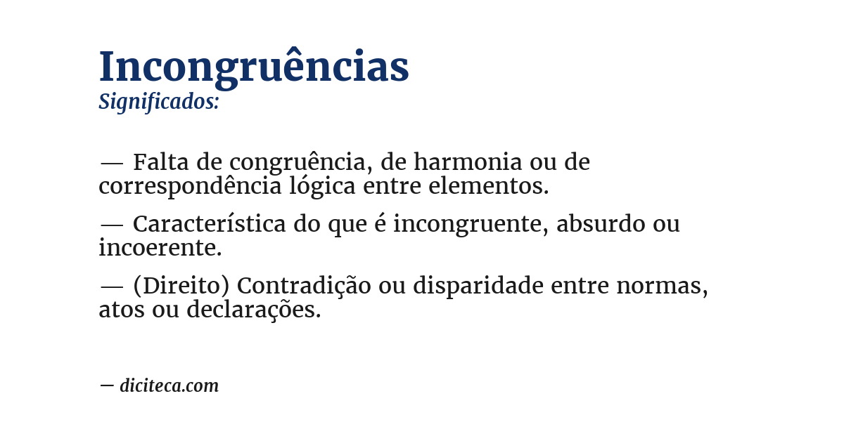 Significado de incongruências