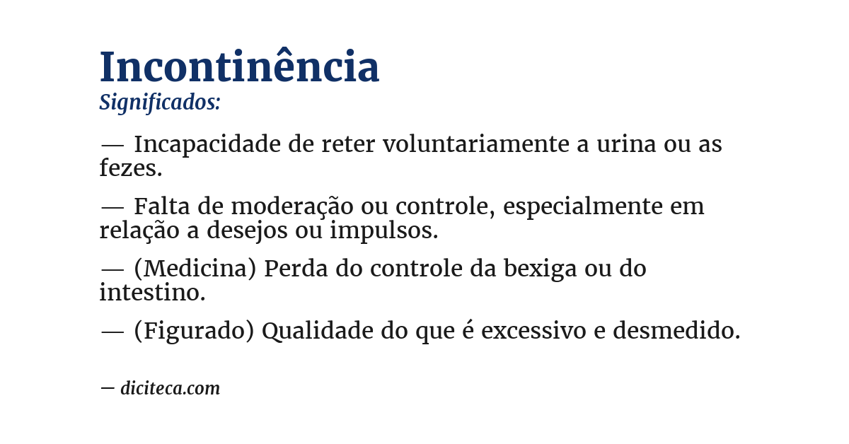 Significado de incontinência