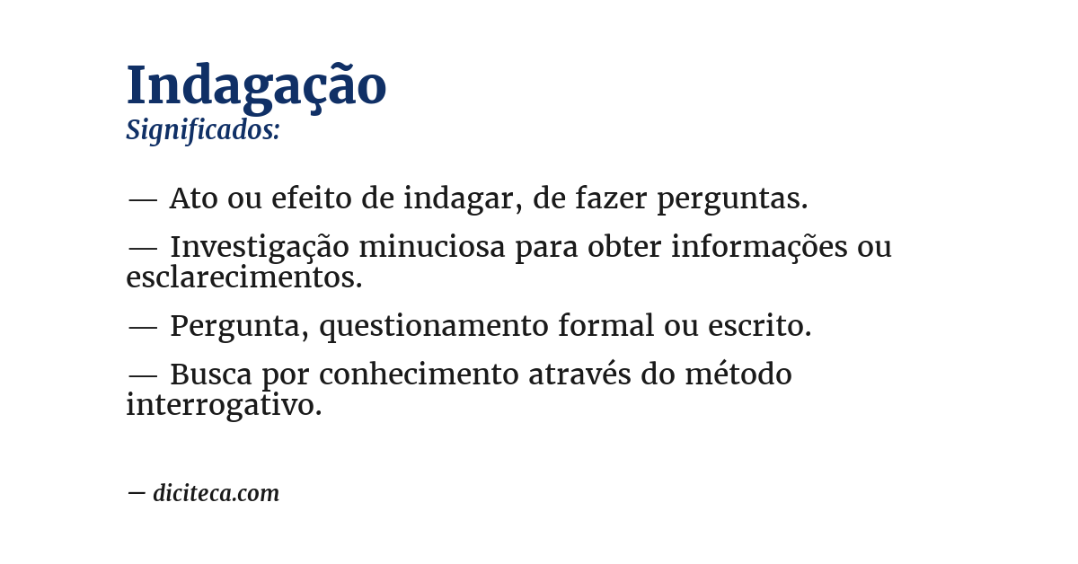 Significado de indagação