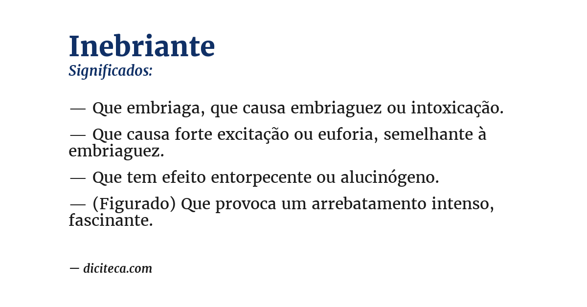 Significado de inebriante