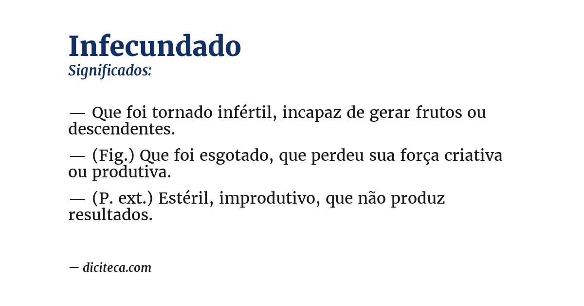 Significado de infecundado