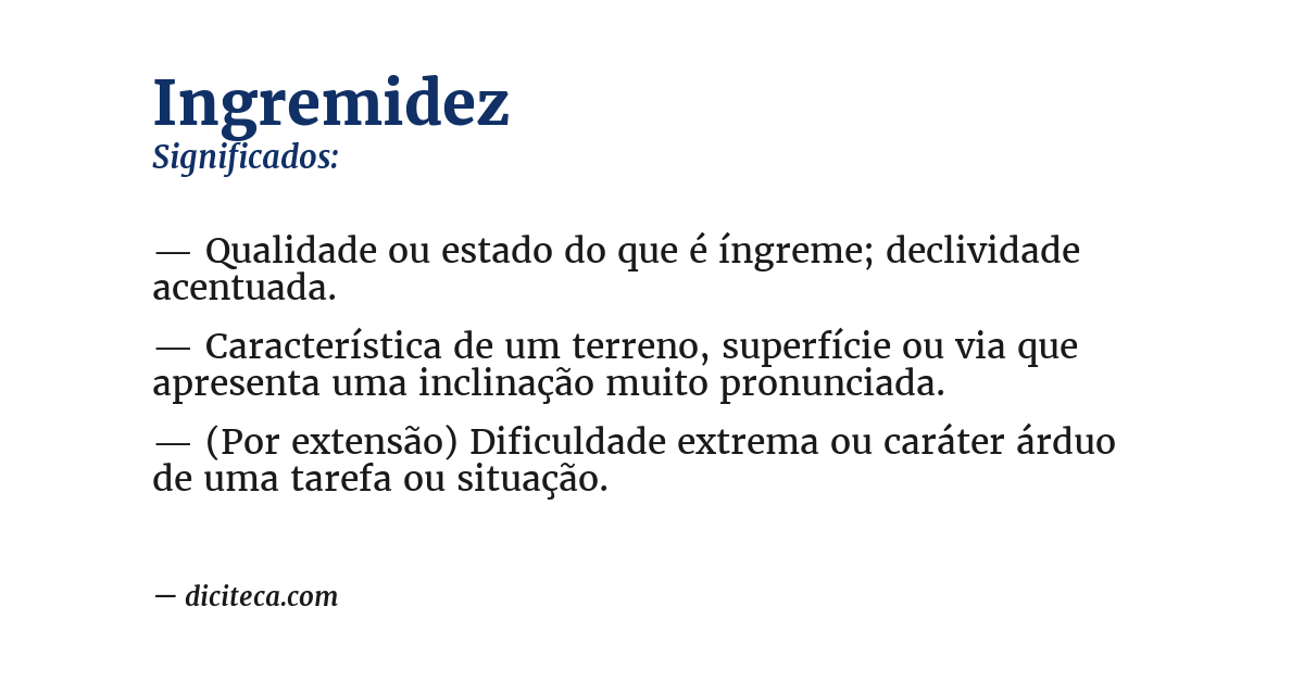 Significado de ingremidez