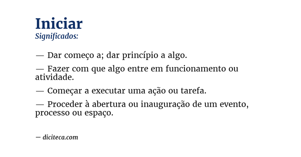 Significado de iniciar
