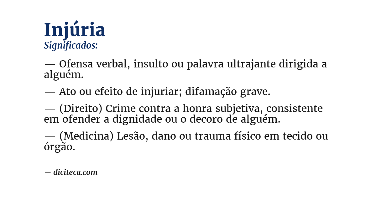 Significado de injúria