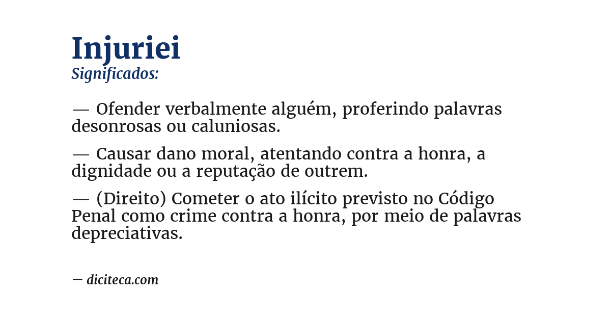 Significado de injuriei