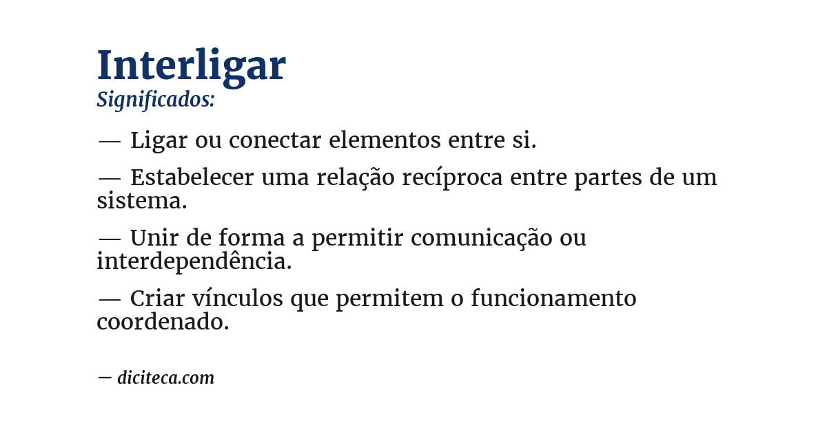 Significado de interligar
