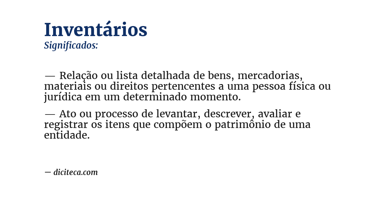Significado de inventários