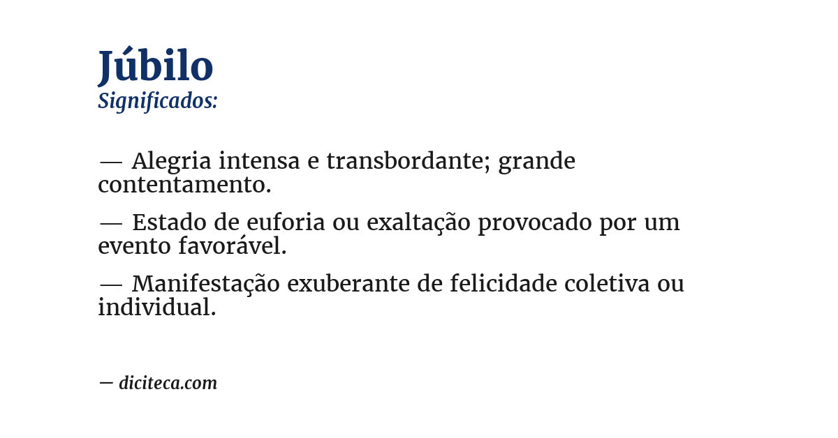 Significado de júbilo