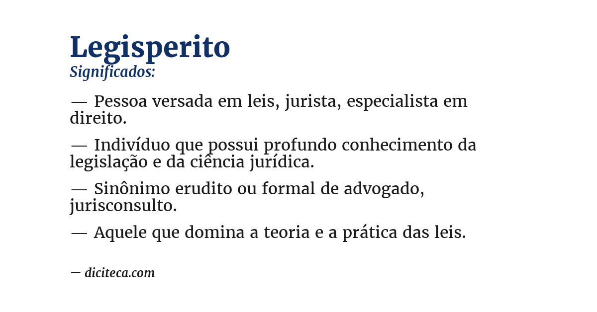 Significado de legisperito