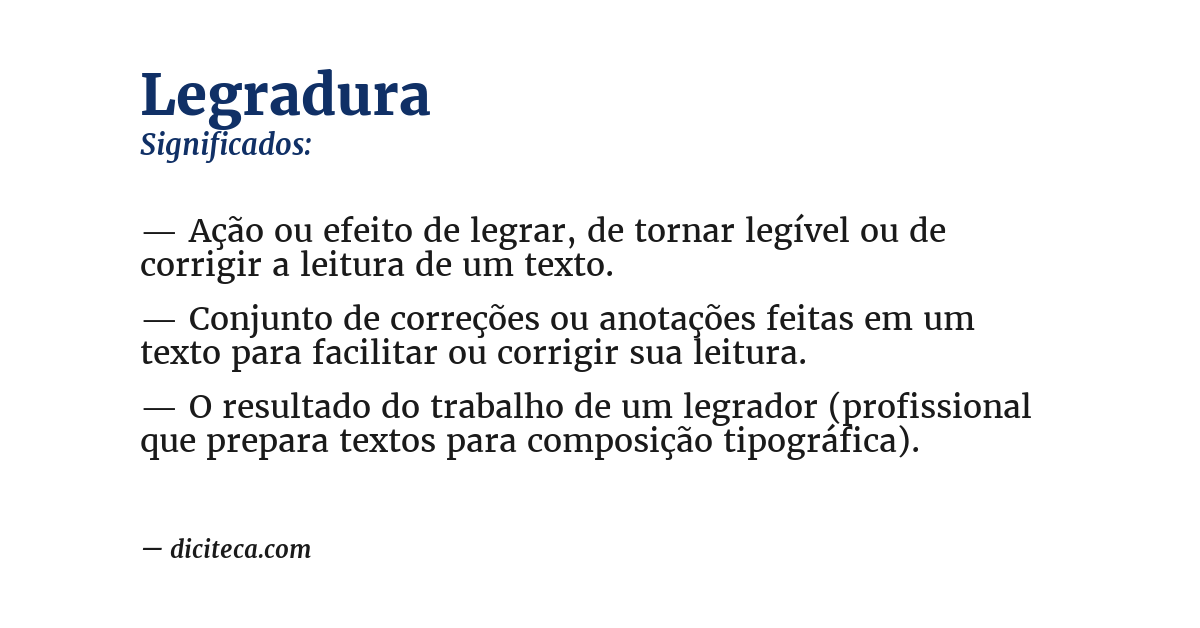 Significado de legradura