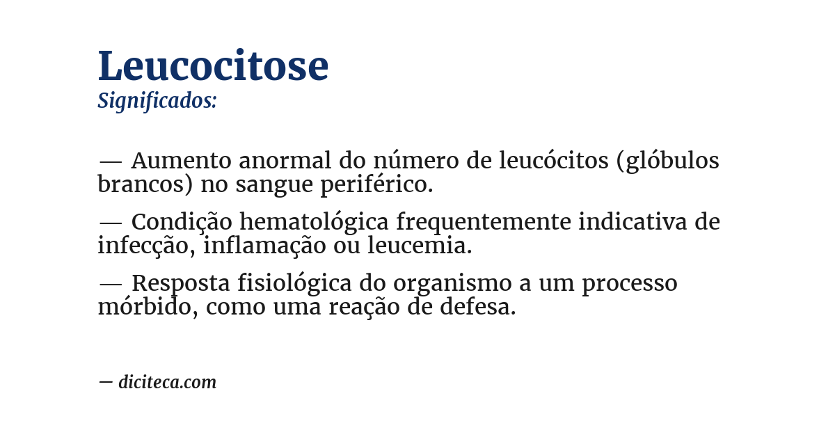 Significado de leucocitose