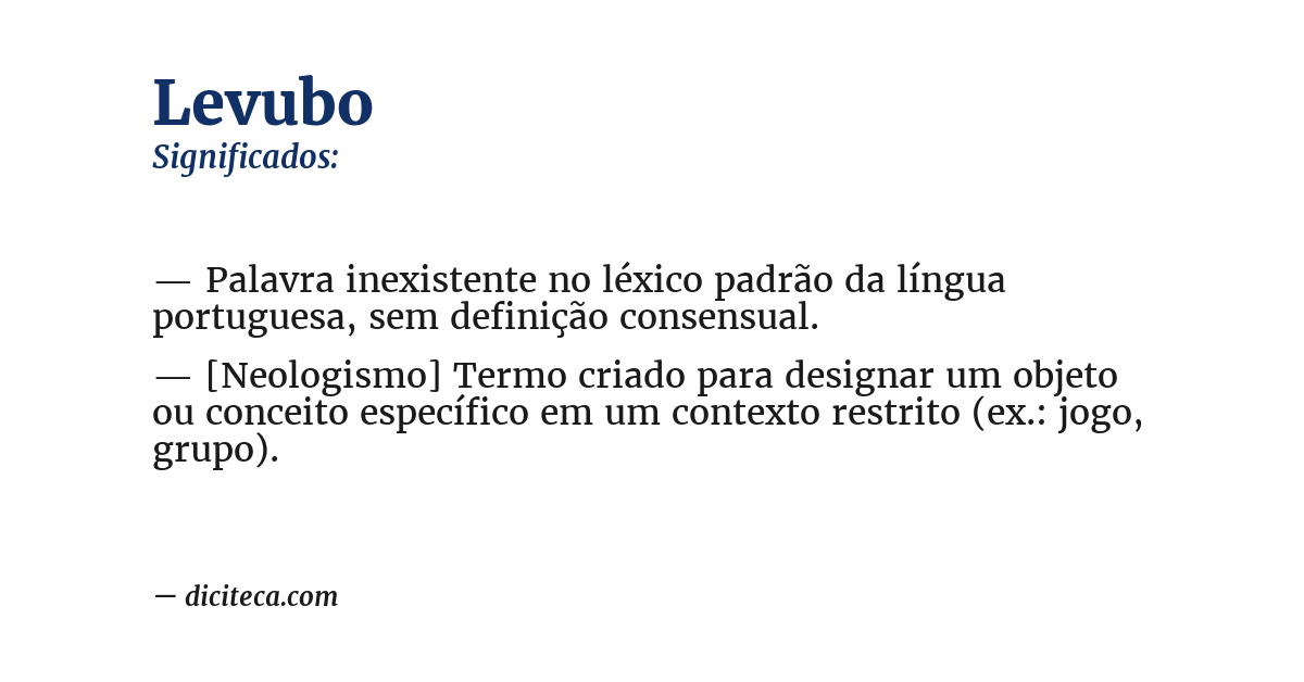 Significado de levubo
