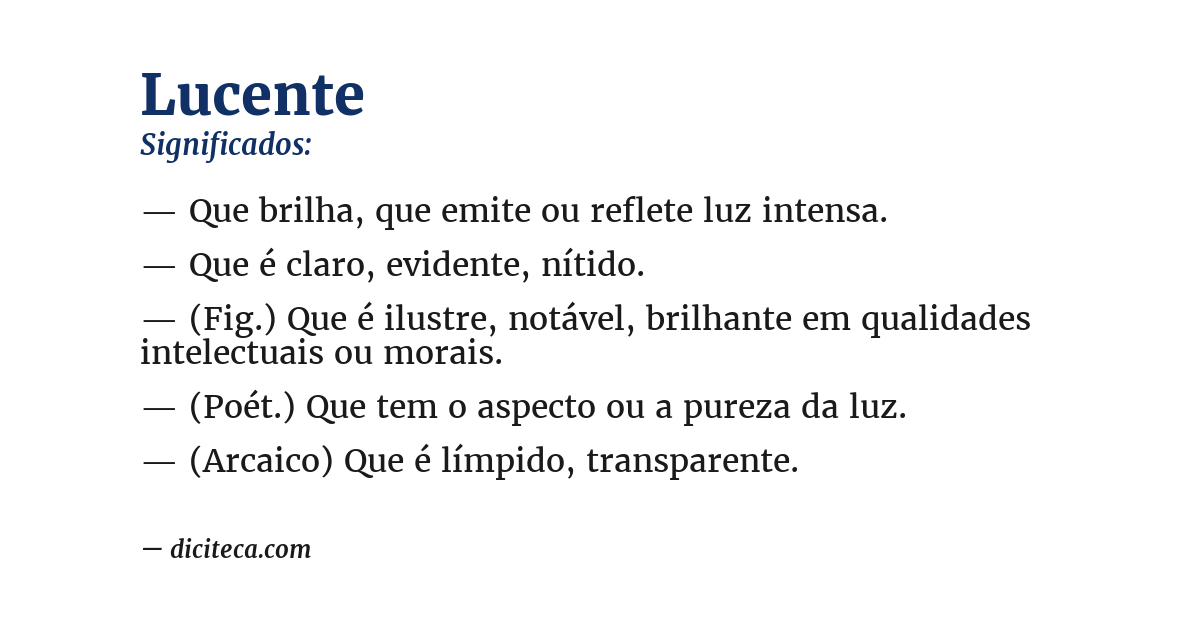 Significado de lucente