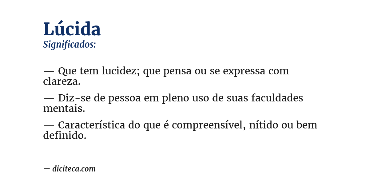 Significado de lúcida