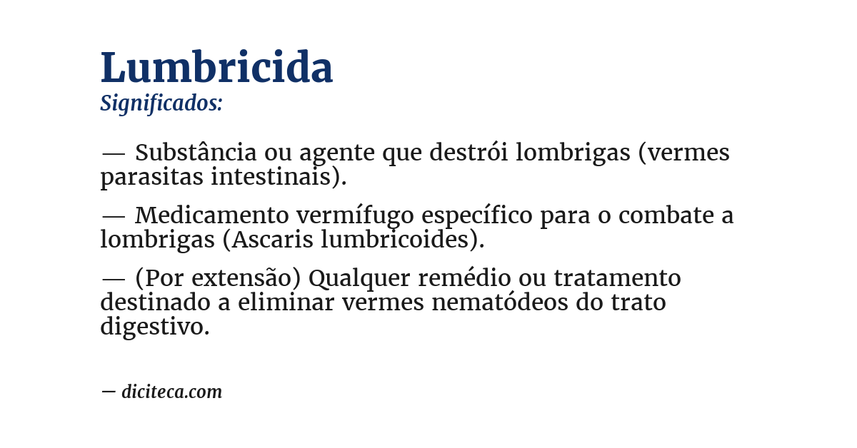 Significado de lumbricida