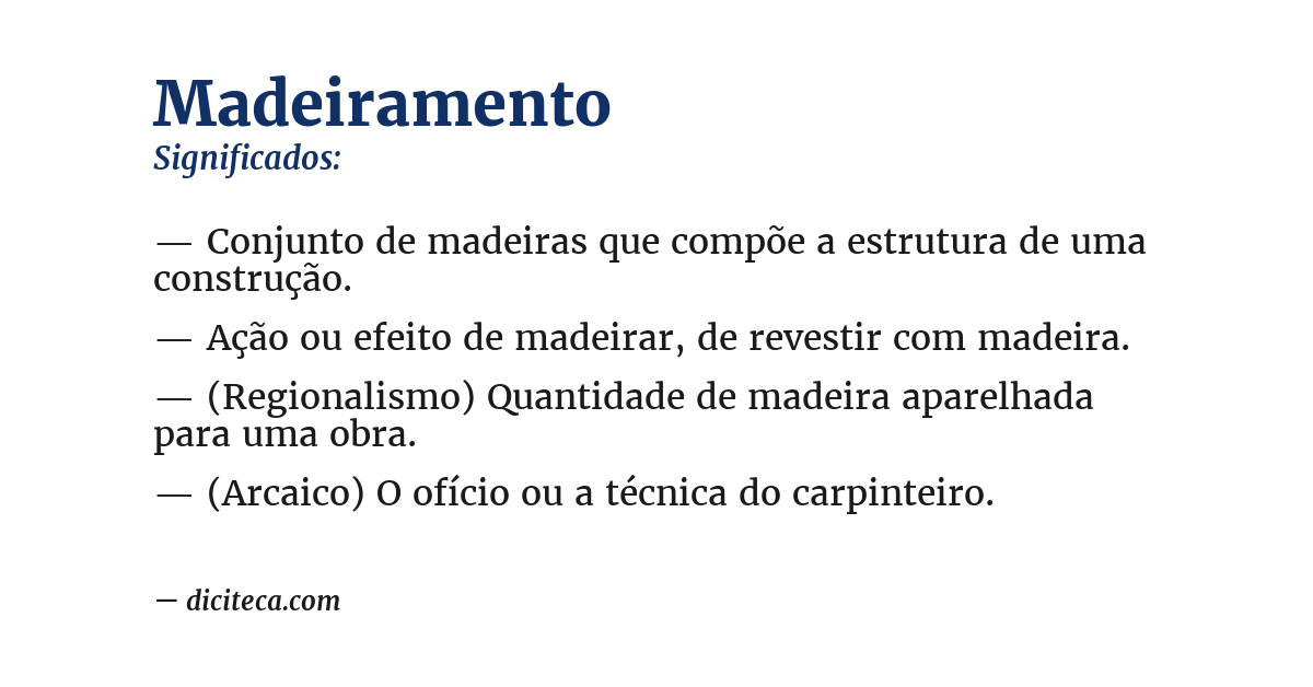 Significado de madeiramento