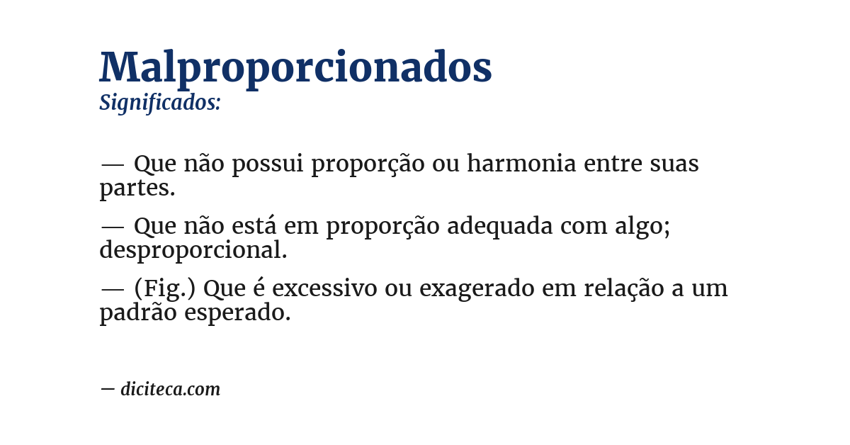 Significado de malproporcionados