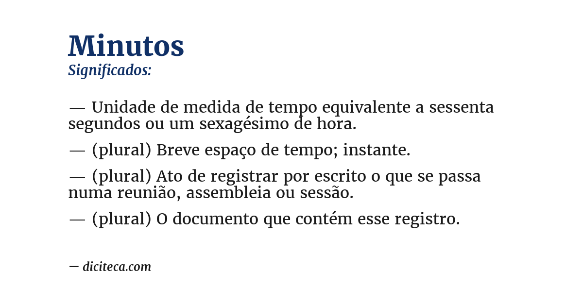 Significado de minutos