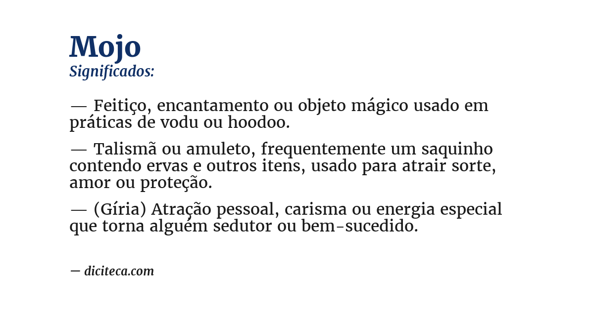 Significado de mojo
