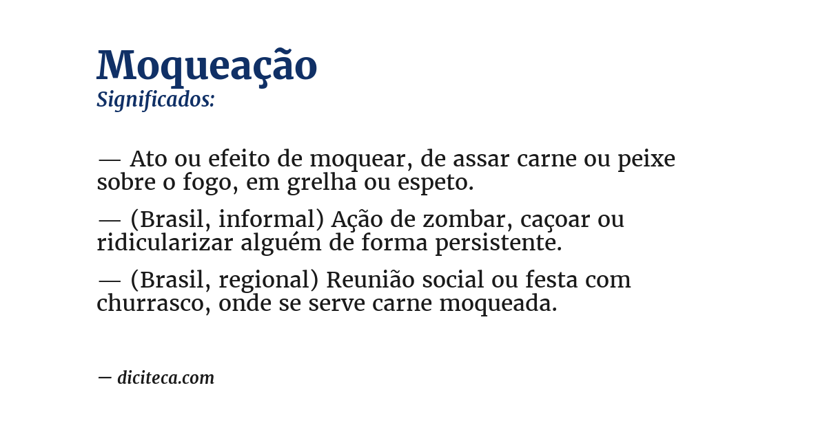 Significado de moqueação