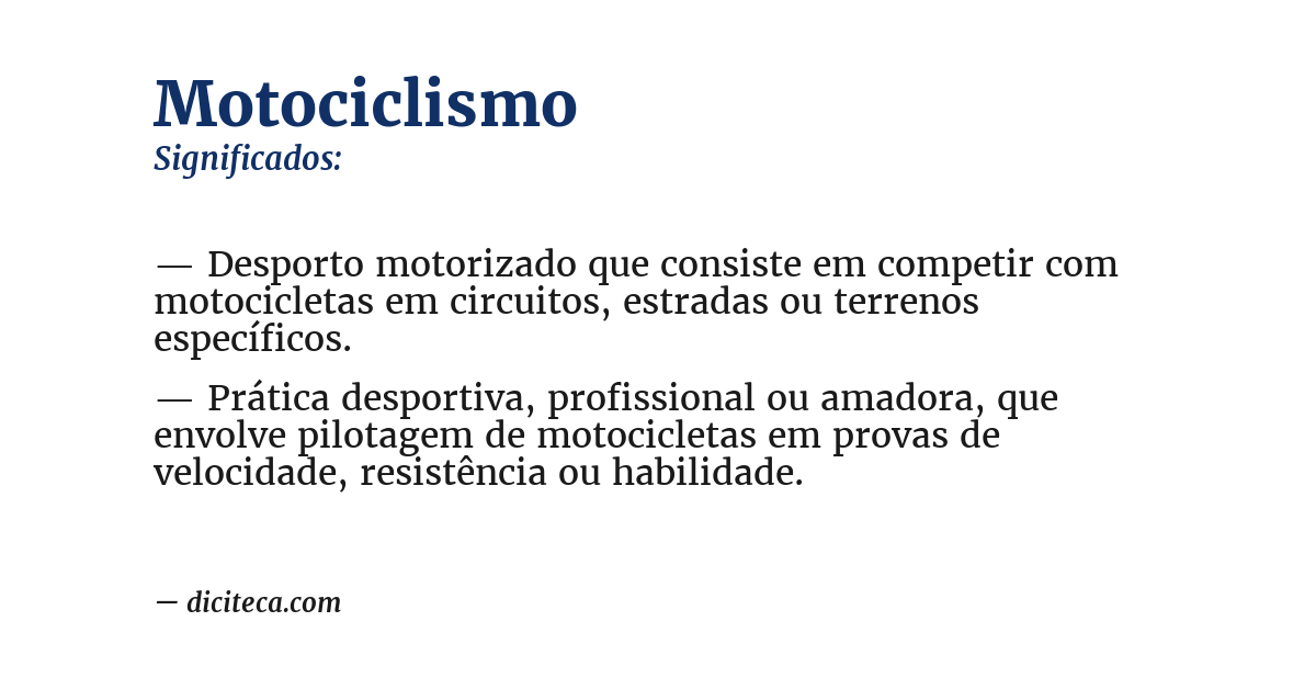 Significado de motociclismo
