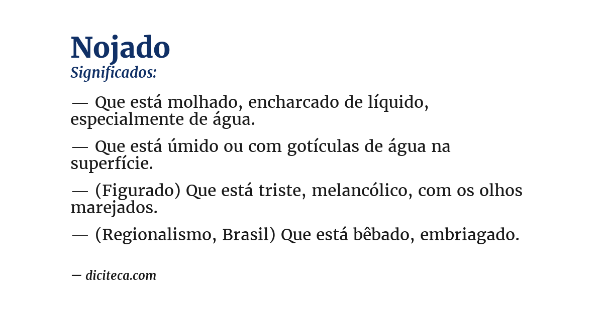 Significado de nojado