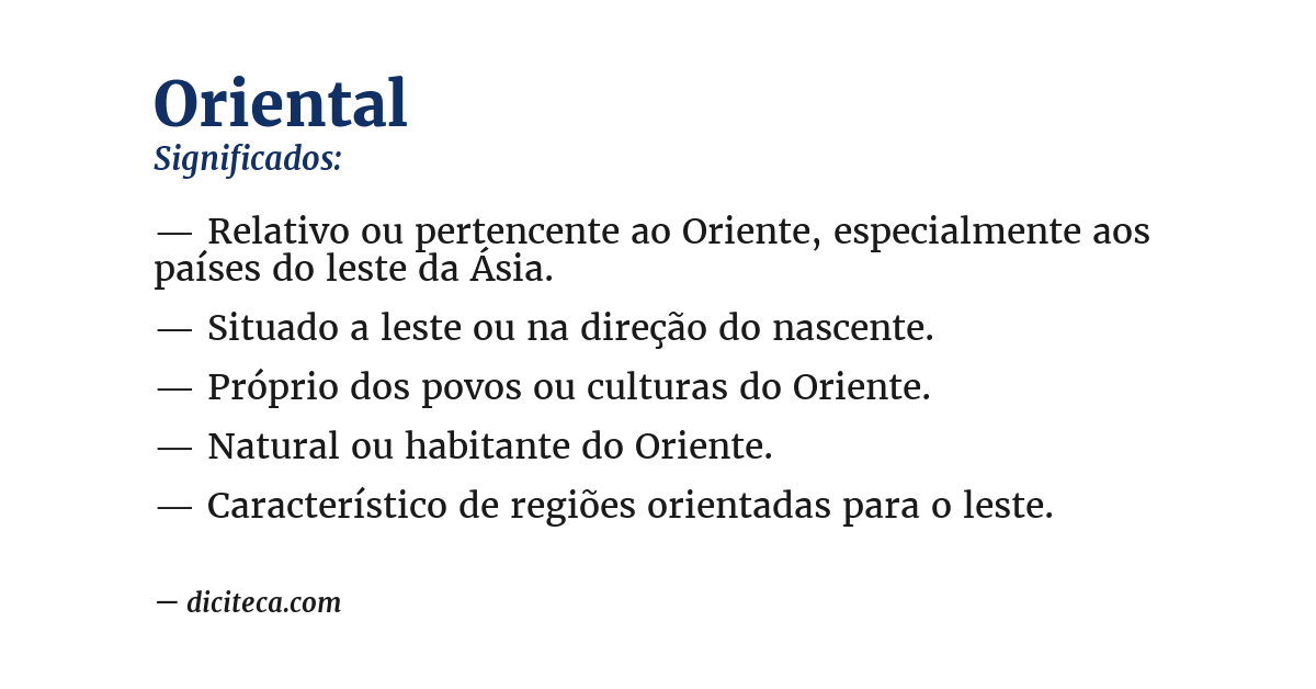 Significado de oriental