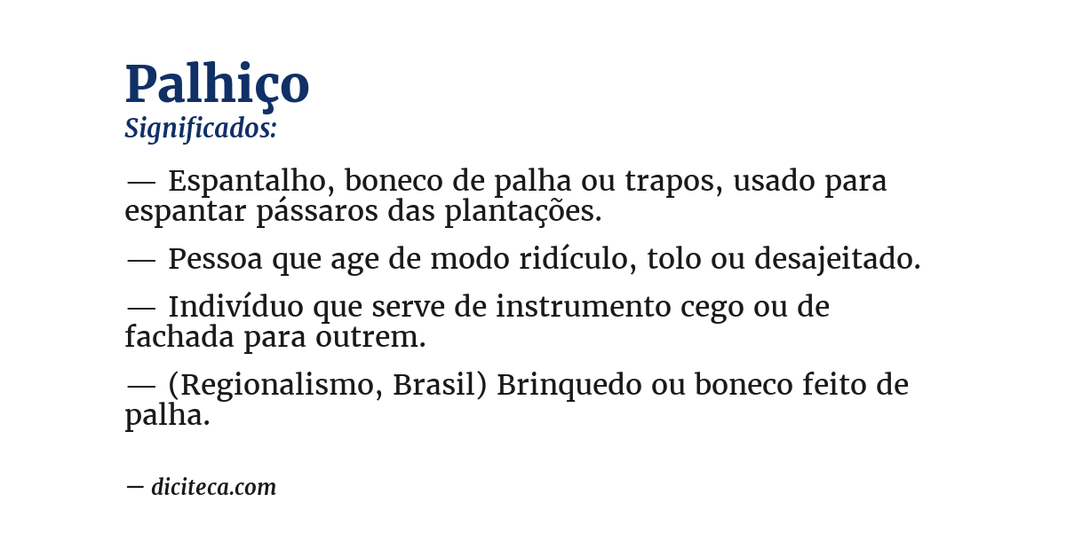 Significado de palhiço