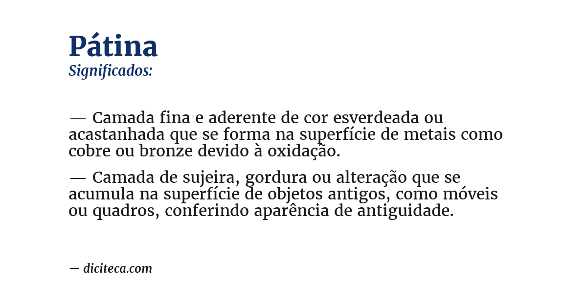 Significado de pátina
