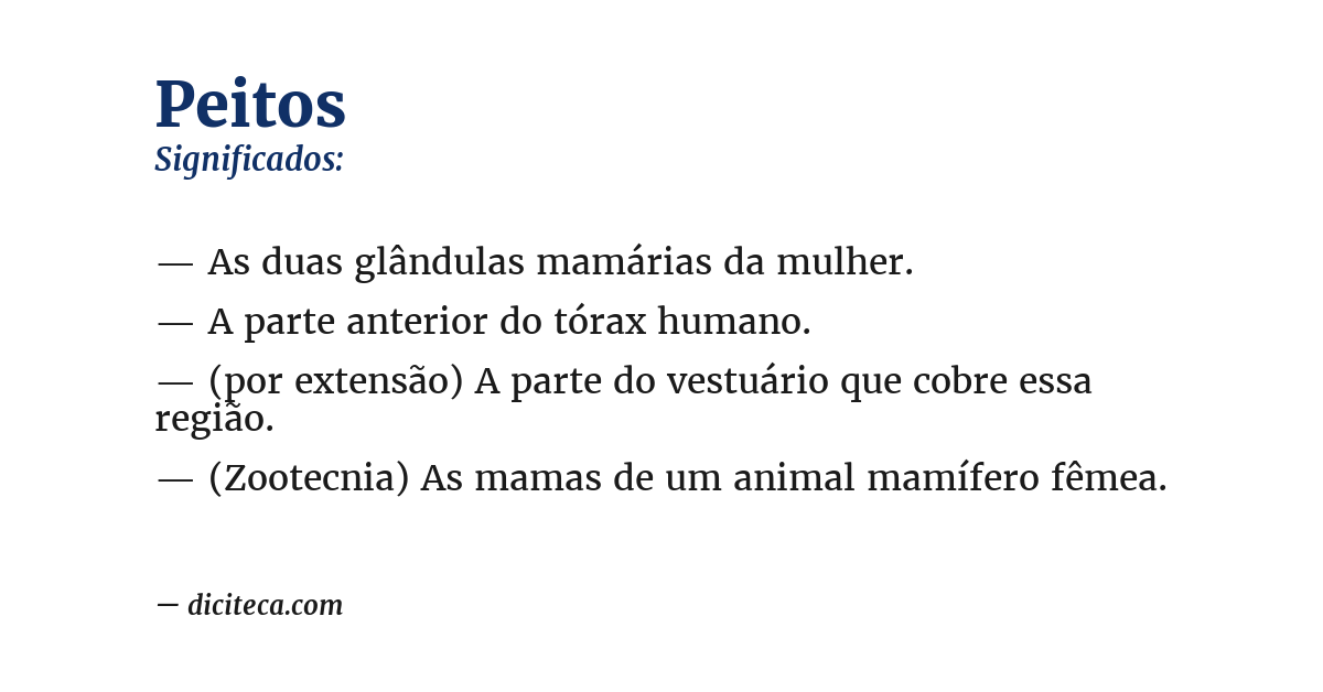 Significado de peitos
