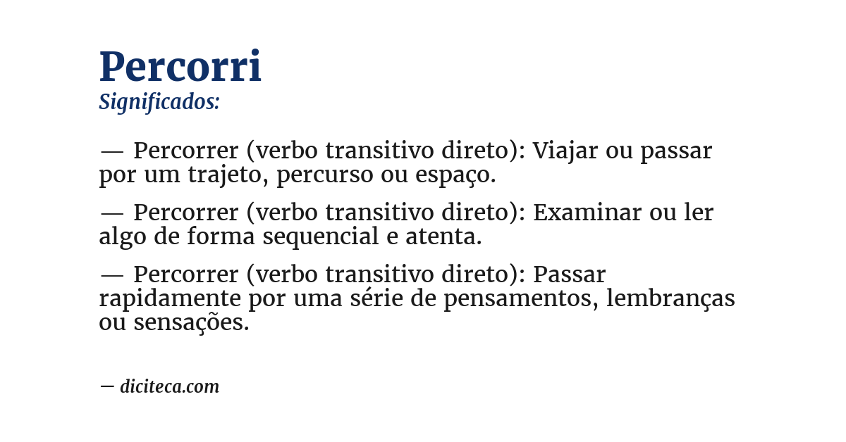 Significado de percorri