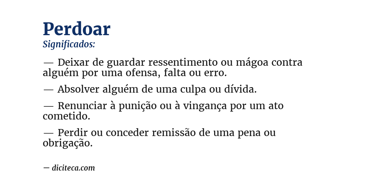 Significado de perdoar