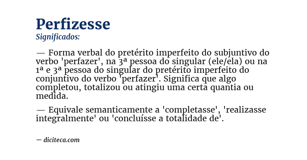 Significado de perfizesse