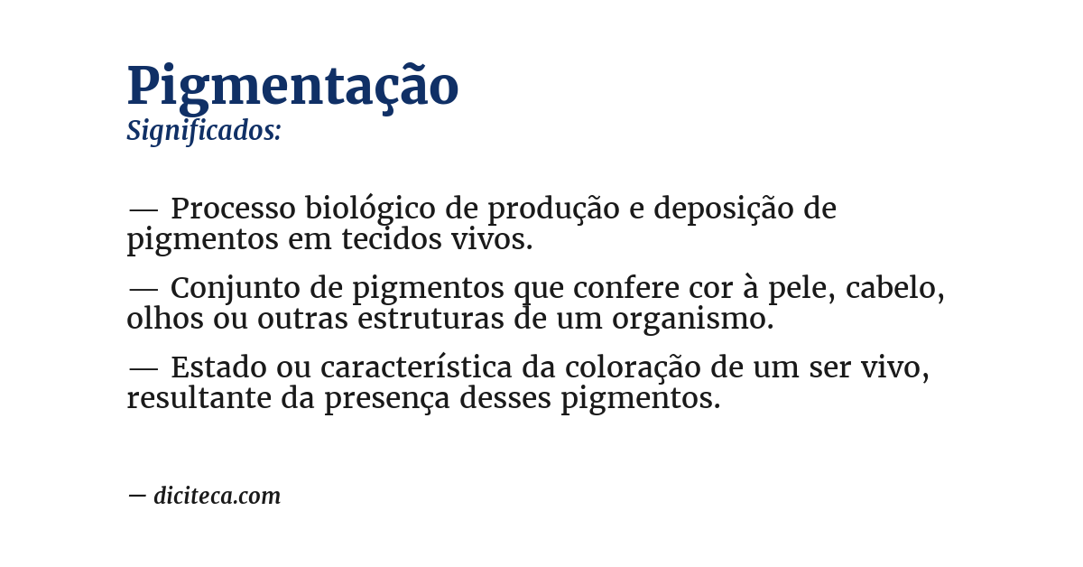 Significado de pigmentação