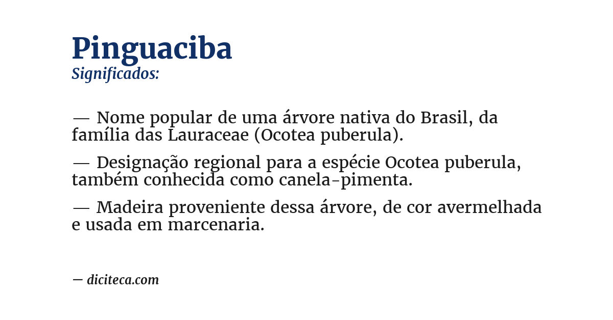 Significado de pinguaciba