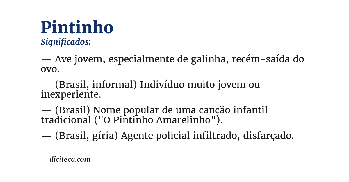 Significado de pintinho