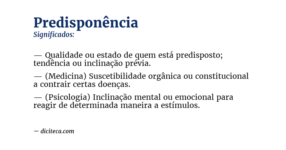 Significado de predisponência
