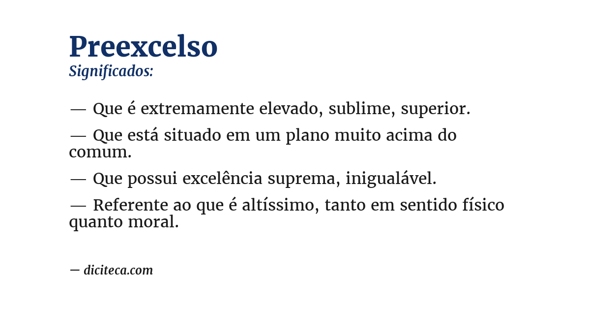 Significado de preexcelso