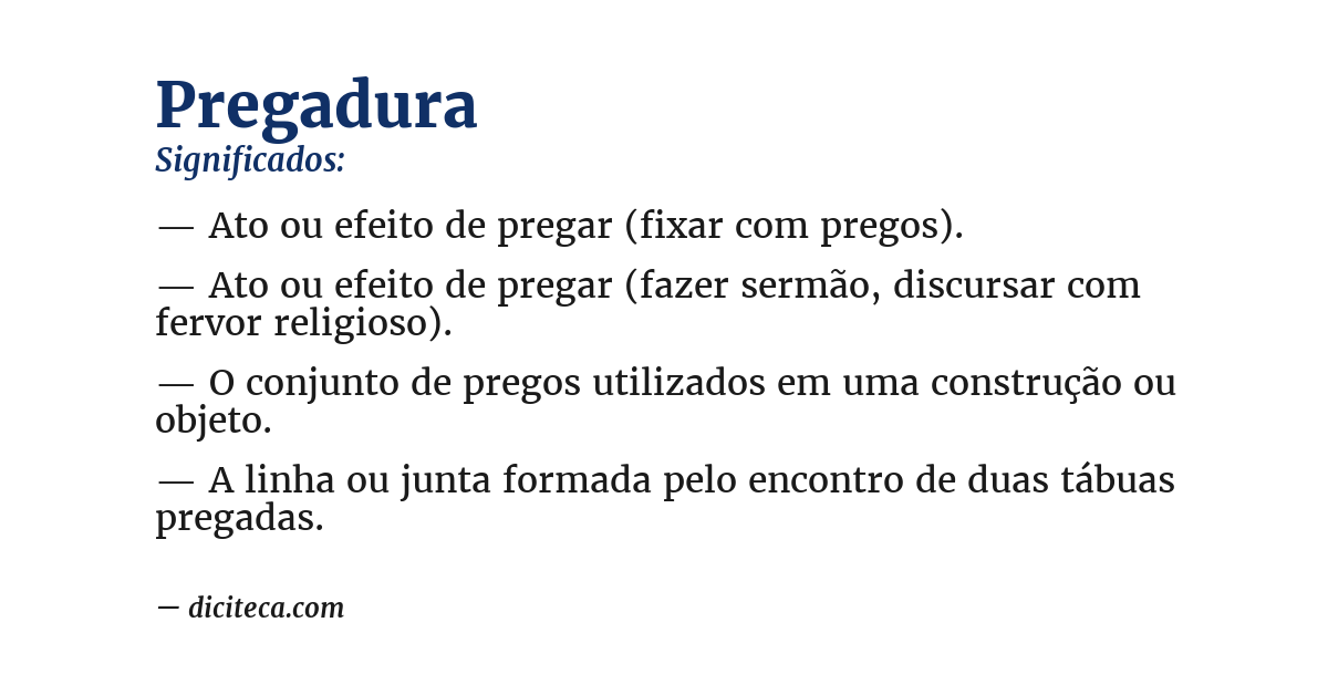 Significado de pregadura