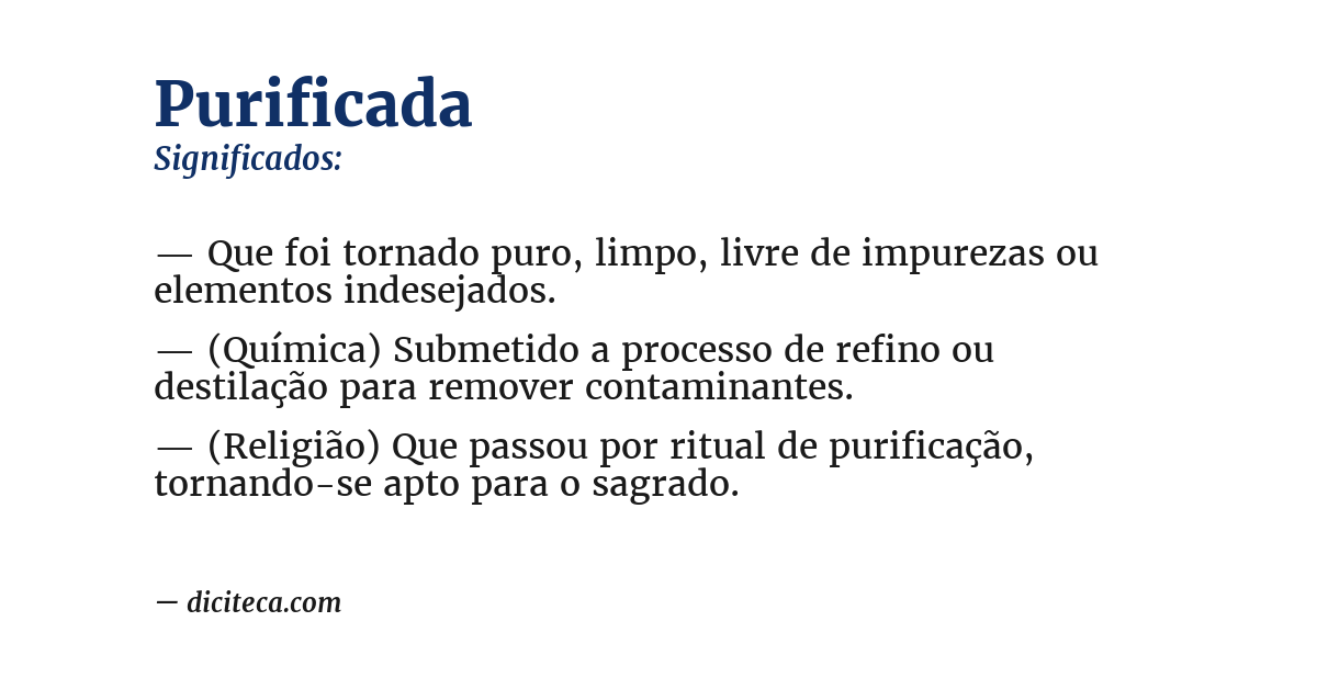 Significado de purificada
