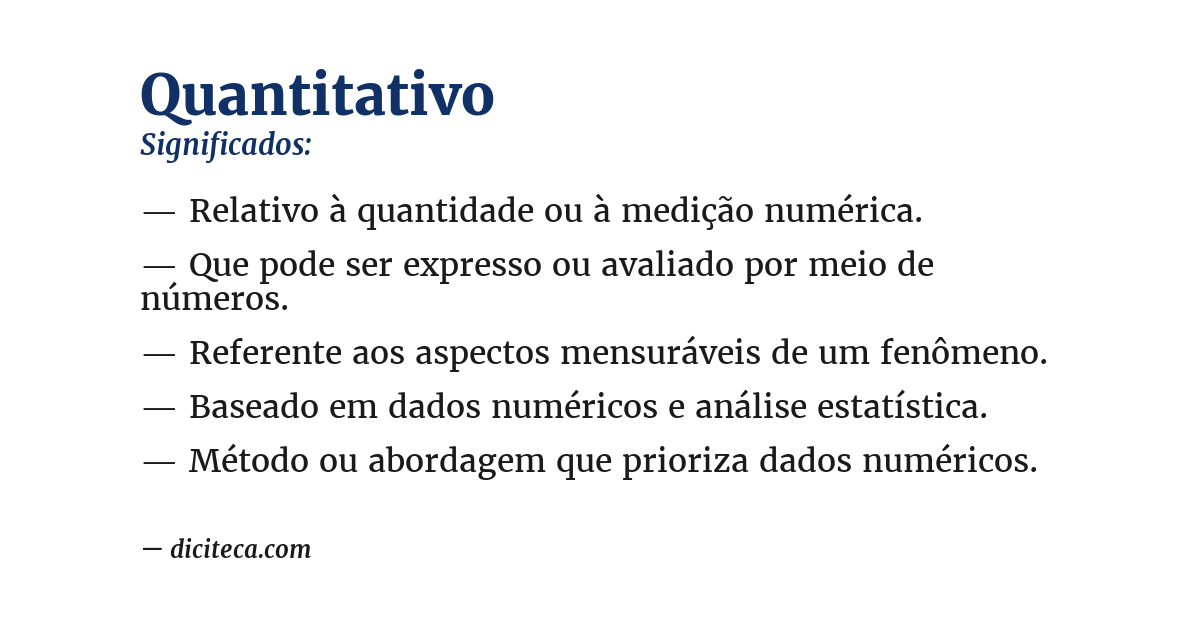 Significado de quantitativo