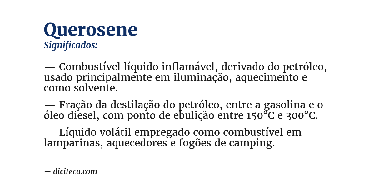 Significado de querosene