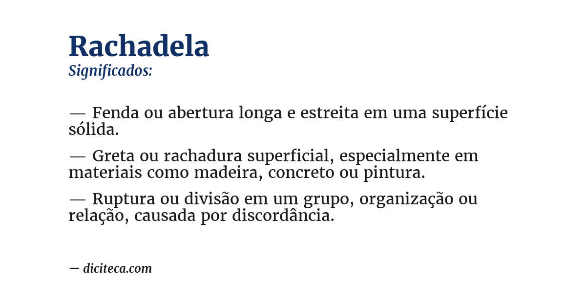 Significado de rachadela